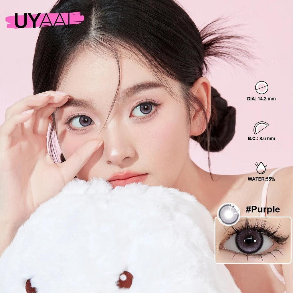 [COD] UYAAI Softlens Lensa Kontak Sekali Pakai VIVIRING Pink/Brown/purple Lensa Kontak 14.2mm Sekali Pakai