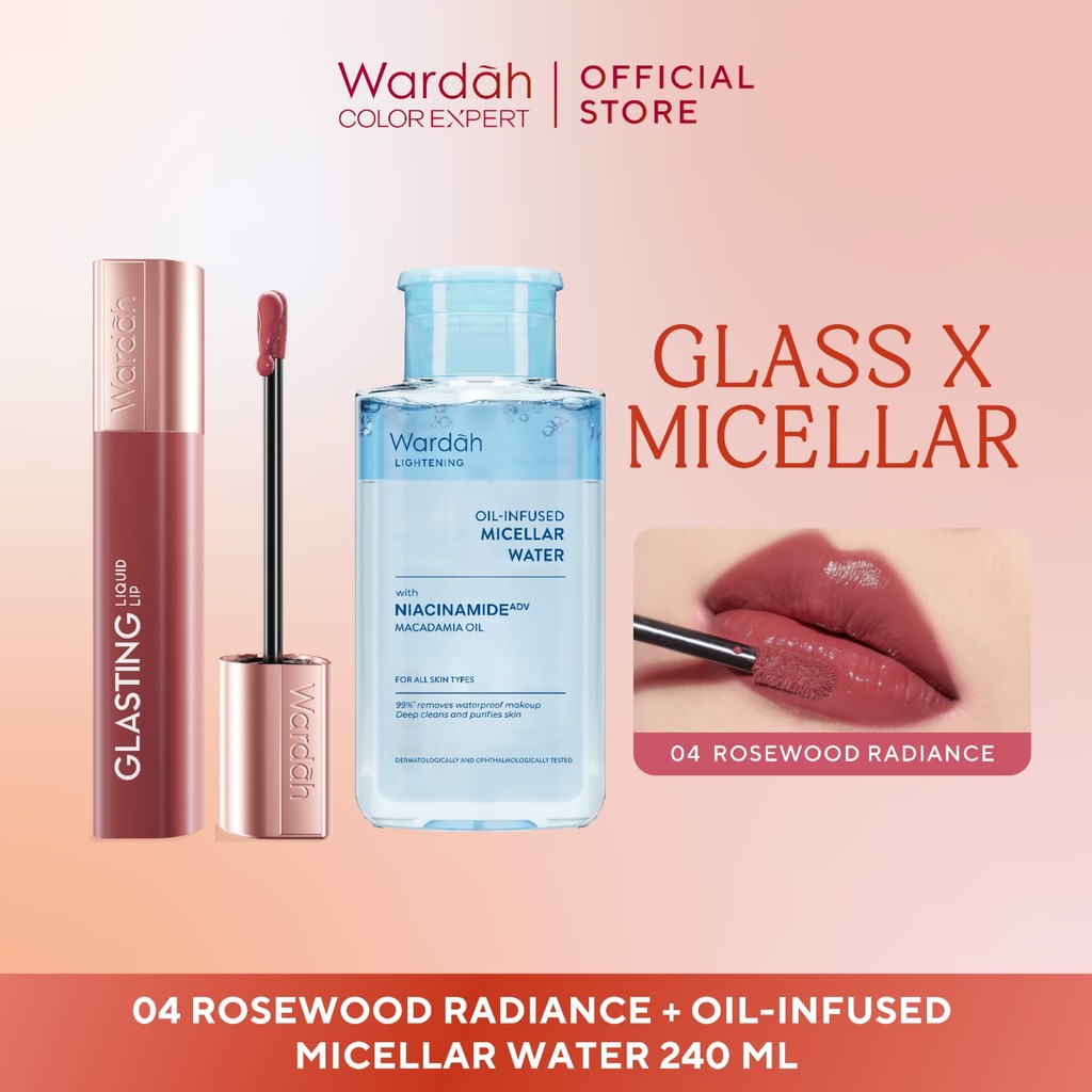 BEST SELLING! WARDAH Glasting Liquid Lip PINK POWER Lip Stain Lipgloss Lipstik Liptint Lip Matte Lipstick Lipcream Cleopatra Look Lip Cream Glossy Lip Longlasting Waterproof Tahan Lama Glaze Lip Makeup Two Tone Lip