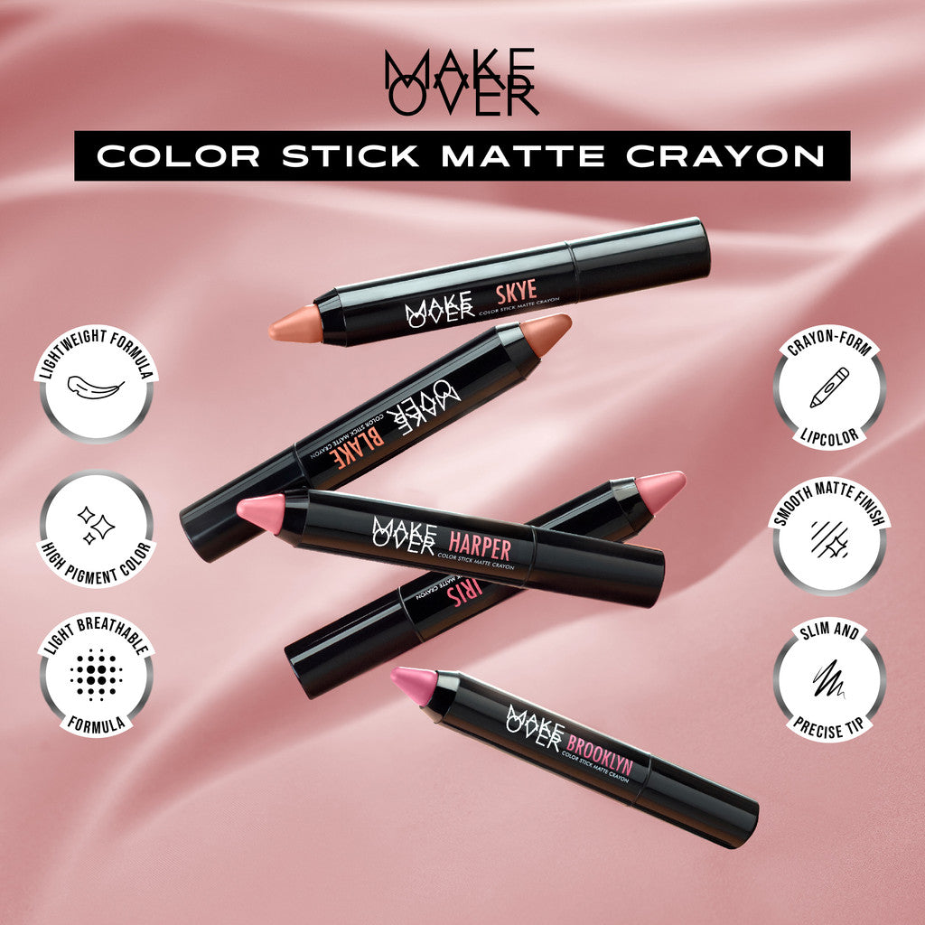 [SPECIAL 11.11] MAKE OVER Gorgeous Lips Bundle : Glazed Lock Lip Pigment + Color Stick Matte Crayon 105 Skye - NIKI Glazed Paket Ombre Lips Matte Crayon dan Lip Gloss LipCream Lipstick Tahan Lama Ringan