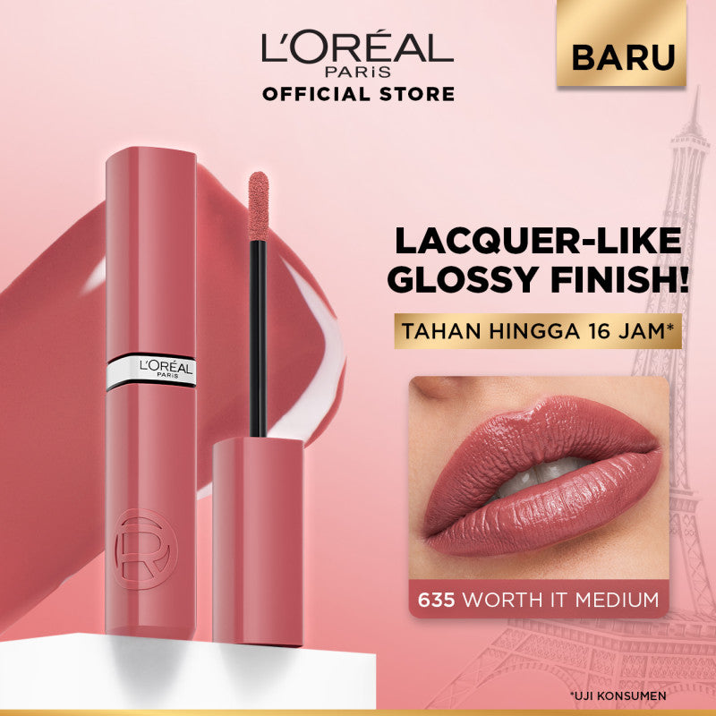 [BARU] L'Oreal Paris Infaillible Laque Resistance - Lip Cream Glossy Pigmented Nyaman Lipstik Transferproof Longlasting hingga 16 Jam