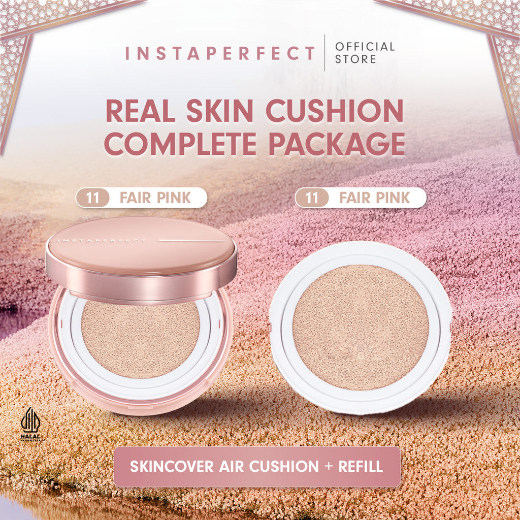 [CREATOR'S SPECIAL BUNDLE] Instaperfect Skincover Air Cushion SPF 50++++ 11g - Make Up Cushion Foundation Semi Matte Finish (Real Skin Buildable Coverage, Transferproof, Non Comedogenic)