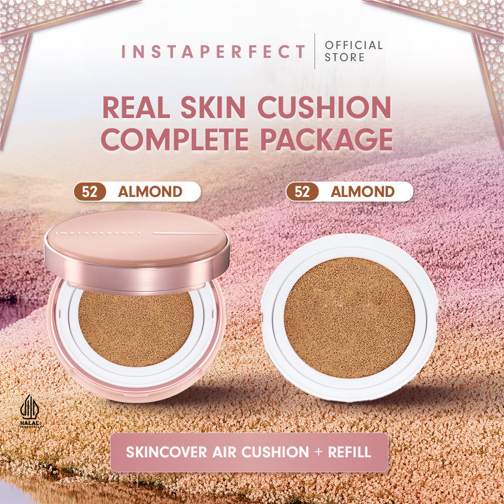 [CREATOR'S SPECIAL BUNDLE] Instaperfect Skincover Air Cushion SPF 50++++ 11g - Make Up Cushion Foundation Semi Matte Finish (Real Skin Buildable Coverage, Transferproof, Non Comedogenic)