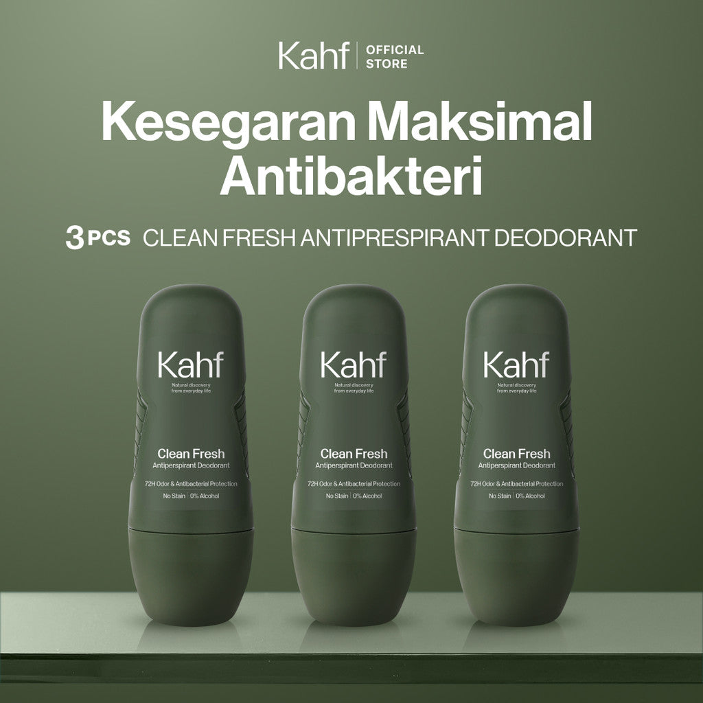Kahf Deodorant Roll On Antiperspirant 45 ml - Deodoran Deo Pria Anti Iritasi, Bebas Bau, Tahan Keringat, Wangi Seharian - Suitable for Daily Use