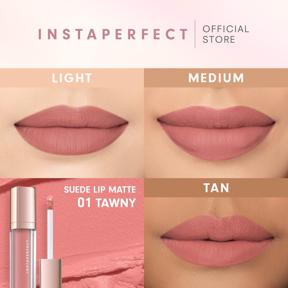 Instaperfect Layering Duo Set Bundle: Silk Touch Blusher + Suede Lip Matte  (MLBB Nude Lip Cream, Cover Blurry, Transfer Resistant, Enhancing)- Paket Make Up