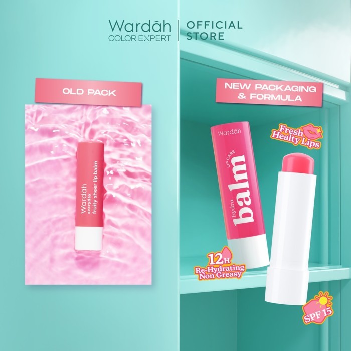 LIPCARE MELEMBABKAN BIBIR Wardah Hydrabalm Lip Care 4 g Pelembab Bibir dengan SPF 15 Petrolatum Murni 100 Lip Balm Makeup Lip Balm Bibir Liptint Anak Sekolah Lipstik Lipstick Lip Glossy