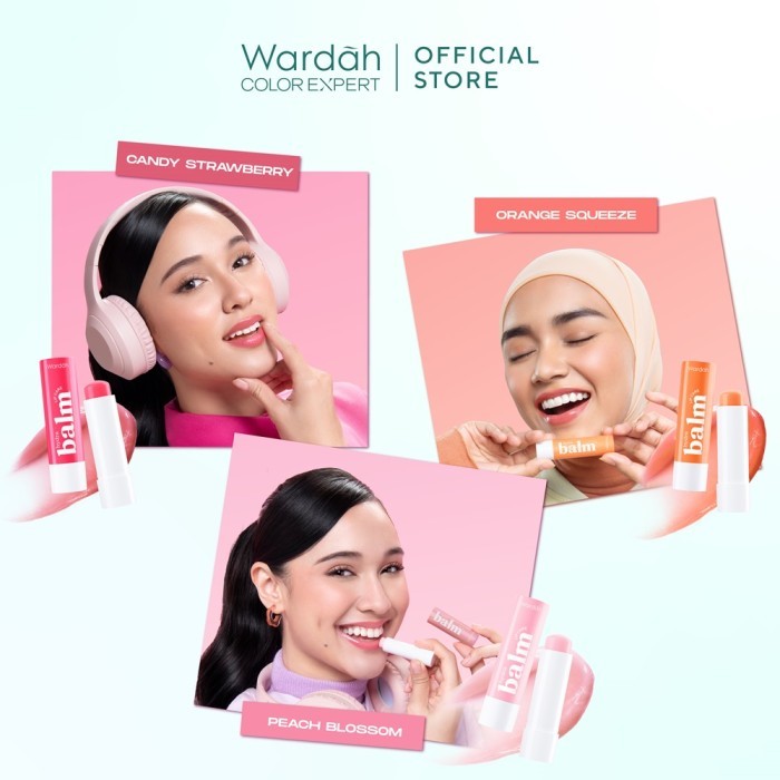LIPCARE MELEMBABKAN BIBIR Wardah Hydrabalm Lip Care 4 g Pelembab Bibir dengan SPF 15 Petrolatum Murni 100 Lip Balm Makeup Lip Balm Bibir Liptint Anak Sekolah Lipstik Lipstick Lip Glossy