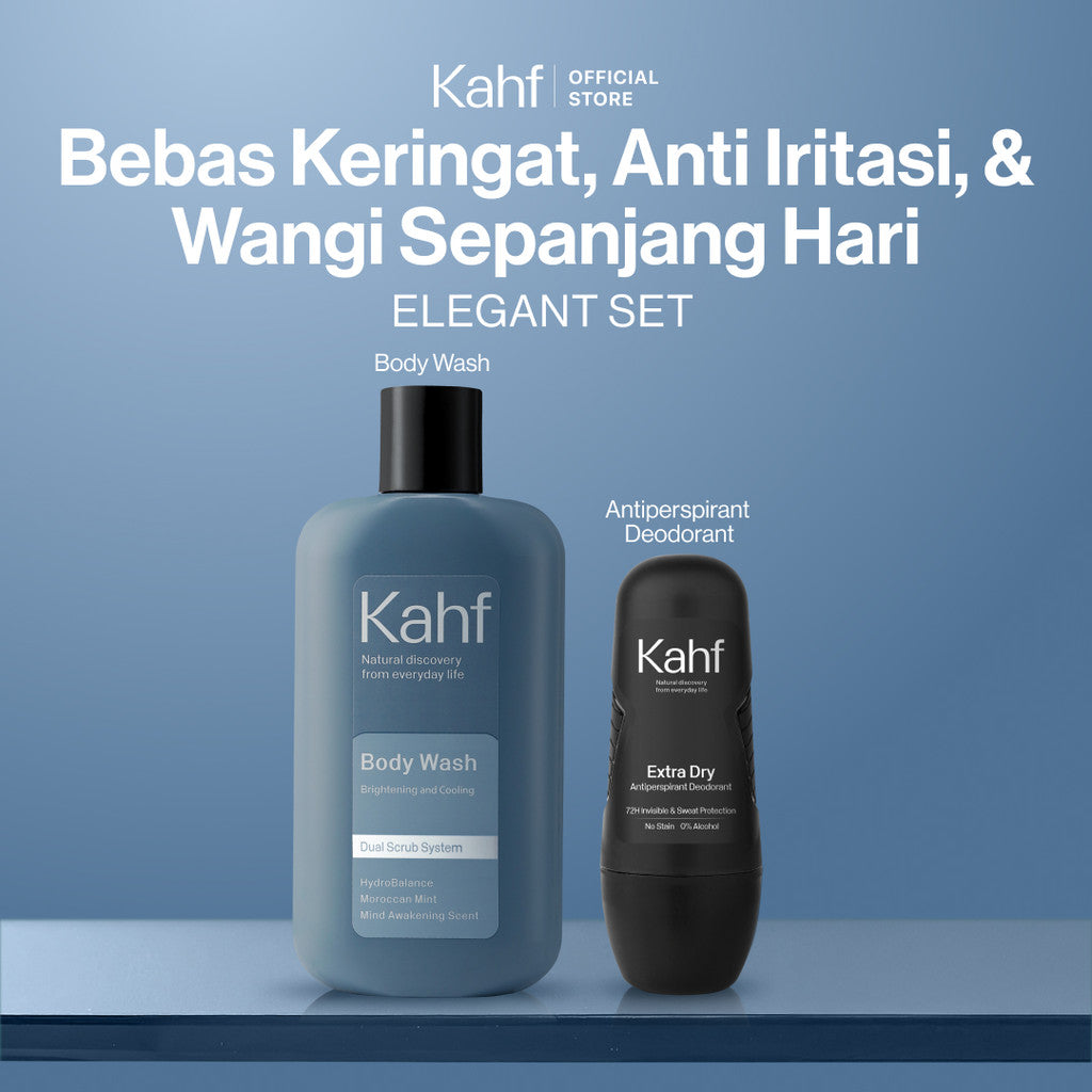 Kahf Deodorant Roll On Antiperspirant 45 ml - Deodoran Deo Pria Anti Iritasi, Bebas Bau, Tahan Keringat, Wangi Seharian - Suitable for Daily Use