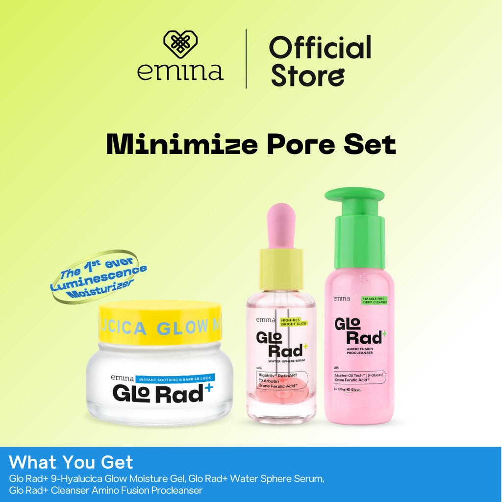 Emina GloRad+ Hyalucica Moisturizer Gel - Pelembab Wajah Glow in The Dark Memperbaiki 5 Level Skin Barrier 10x Glowing Brightening Calming Instant Soothing
