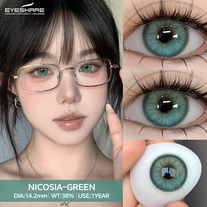 Eyeshare Softlens Nicosia Blue 1Pasang Lensa Kontak Soft Softlen Gray  14.2mm