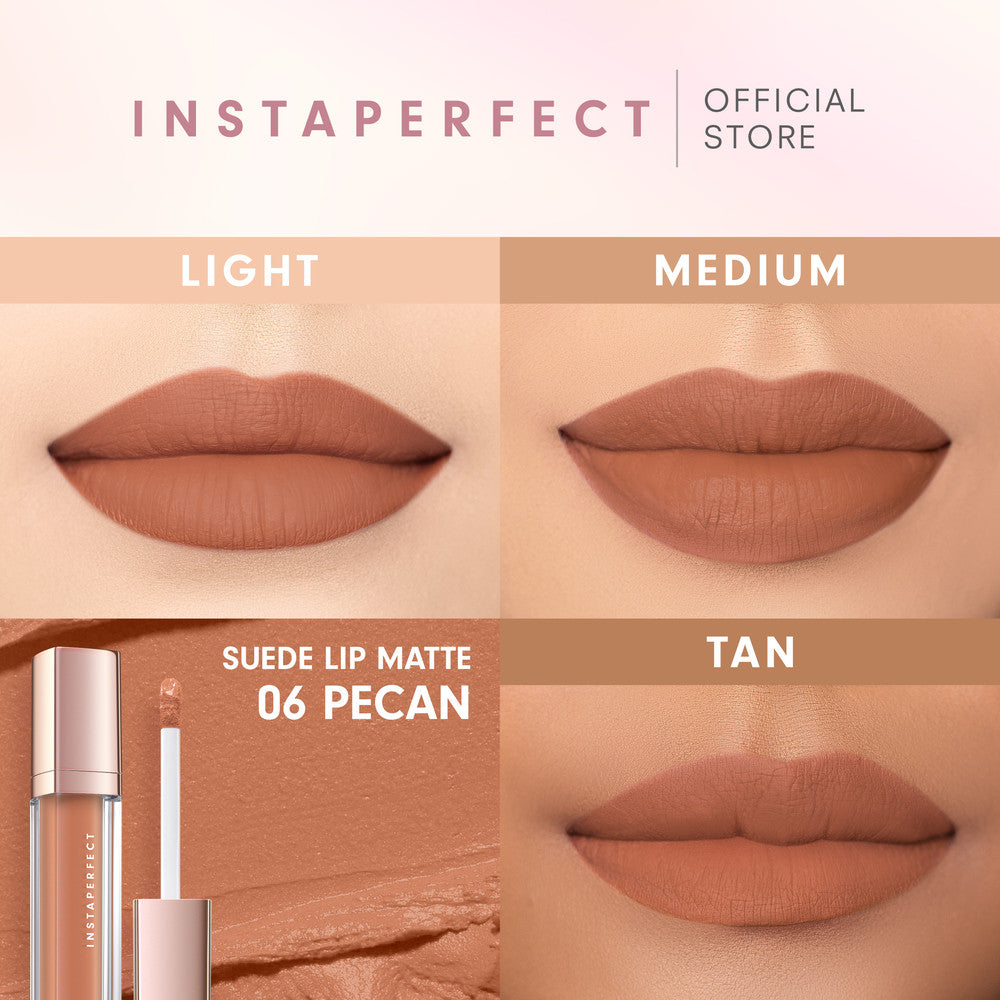 Instaperfect Layering Duo Set Bundle: Silk Touch Blusher + Suede Lip Matte  (MLBB Nude Lip Cream, Cover Blurry, Transfer Resistant, Enhancing)- Paket Make Up