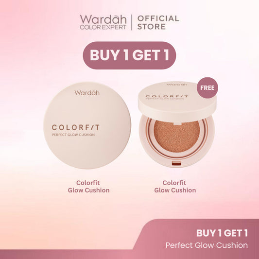 [BUY 1 GET 1] Wardah Colorfit Perfect Glow Cushion 15 g (KEMASAN LAMA) - Tahan Lama Hingga 12 Jam Dilengkapi SPF 33 PA dan Centella Asiatica Hasil Akhir Glowing dan Menyatu Dengan Warna Kulit - Makeup