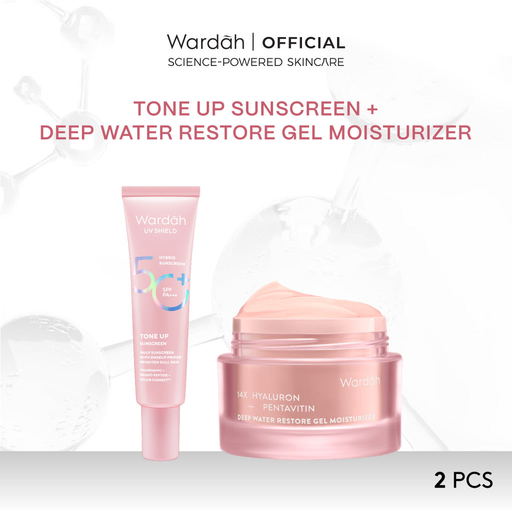 Wardah UV Shield Tinted Tone Up Sunscreen SPF 50 PA 30 ml Sunscreen Wajah Mencerahkan Wajah Samarkan Noda Hitam Tidak Lengket Cepat Meresap Makeup Primer-Skincare