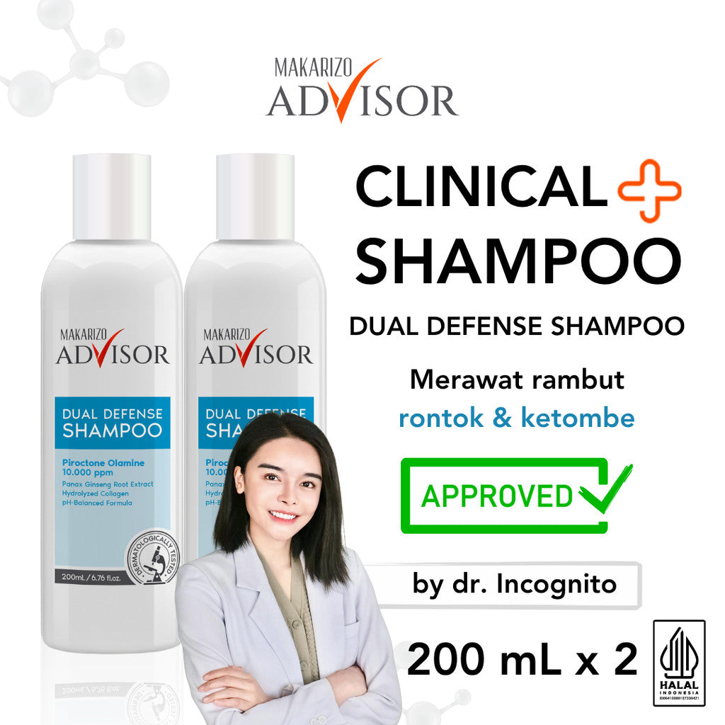 PAKET ISI 2 - Makarizo Advisor CLINICAL SHAMPOO - Dual Defense Shampoo 200mL
