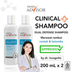 PAKET ISI 2 - Makarizo Advisor CLINICAL SHAMPOO - Dual Defense Shampoo 200mL