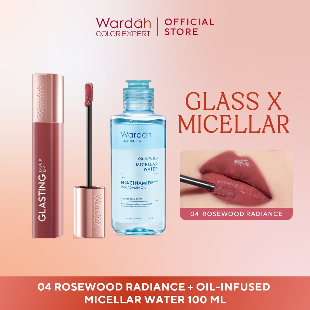BEST SELLING! WARDAH Glasting Liquid Lip PINK POWER Lip Stain Lipgloss Lipstik Liptint Lip Matte Lipstick Lipcream Cleopatra Look Lip Cream Glossy Lip Longlasting Waterproof Tahan Lama Glaze Lip Makeup Two Tone Lip
