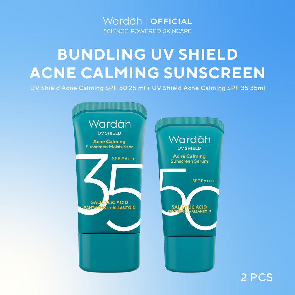 [TWINPACK] Wardah UV Shield Acne Calming Sunscreen SPF 35 & 50 PA++++ - Skincare