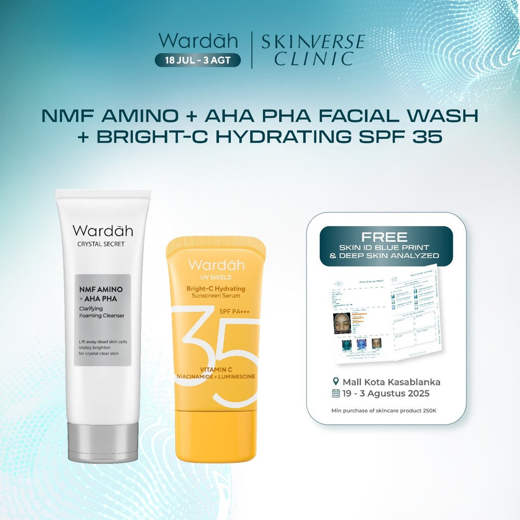 REFAL HADY'S FAVORITE WARDAH Brightening Crystal Secret NMF Amino AHA PHA Clarifying Foaming Cleanser 100 ml Skincare