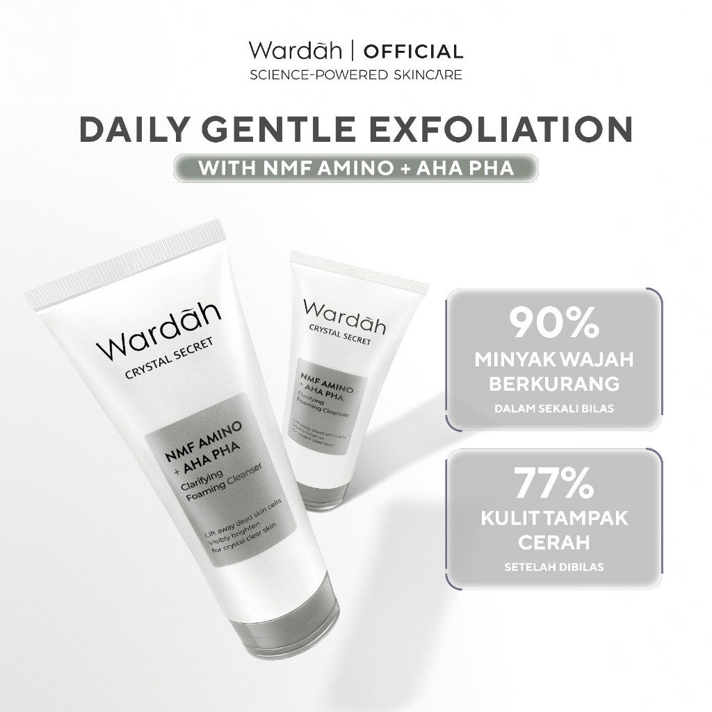 REFAL HADY'S FAVORITE WARDAH Brightening Crystal Secret NMF Amino AHA PHA Clarifying Foaming Cleanser 100 ml Skincare