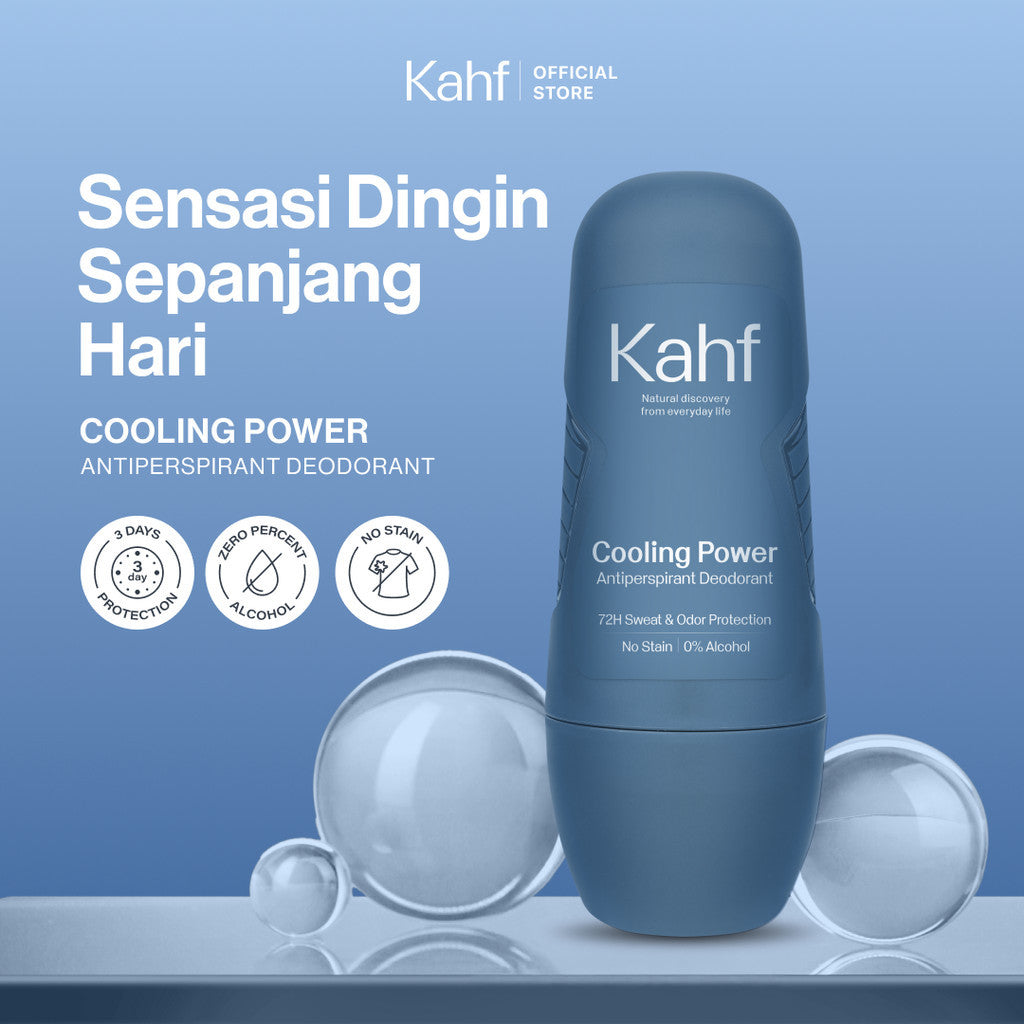 Kahf Deodorant Roll On Antiperspirant 45 ml - Deodoran Deo Pria Anti Iritasi, Bebas Bau, Tahan Keringat, Wangi Seharian - Suitable for Daily Use