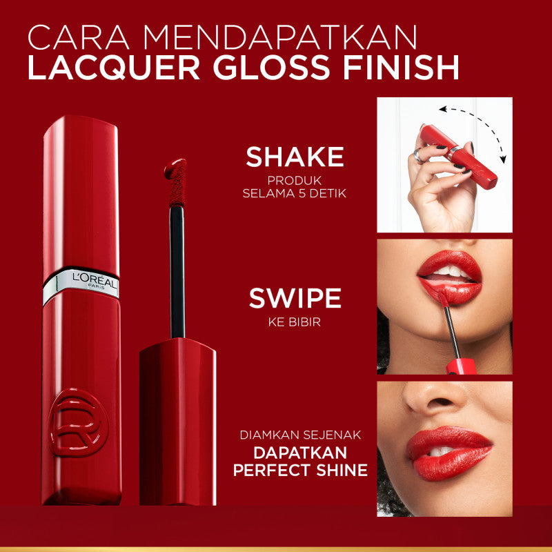 [BARU] L'Oreal Paris Infaillible Laque Resistance - Lip Cream Glossy Pigmented Nyaman Lipstik Transferproof Longlasting hingga 16 Jam