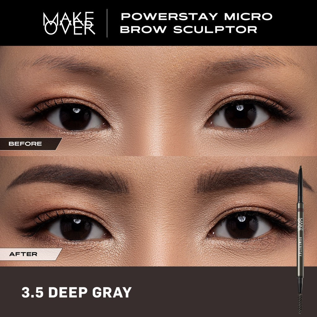 Make Over Powerstay Micro Brow Sculptor 0.07 g - Alis Serat, Tahan Lama, Pensil Alis Waterproof