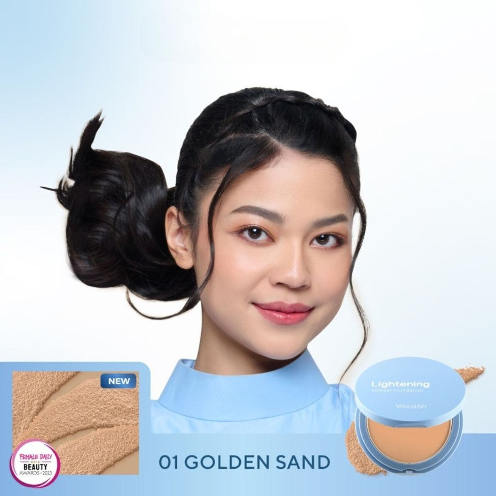 Wardah Lightening Powder Foundation Light Feel 12 g - Bedak Padat | Merah Jingga Official