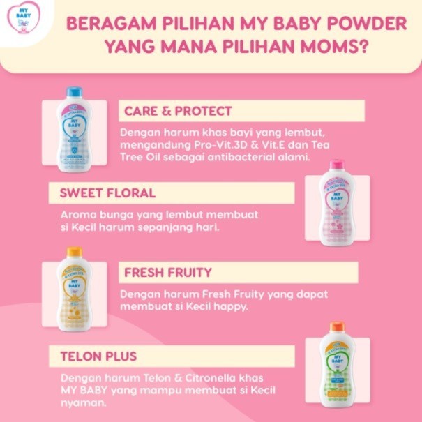 My Baby Powder 50g - Bedak Tabur Bayi Anti Iritasi Kemasan Kecil
