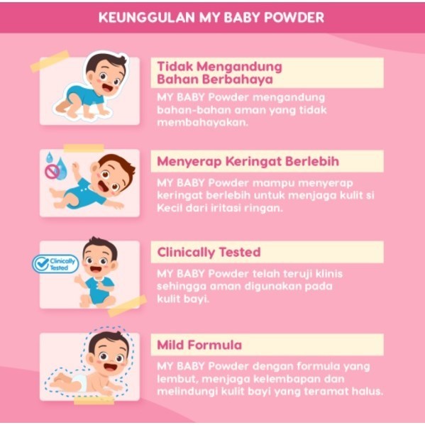 My Baby Powder 50g - Bedak Tabur Bayi Anti Iritasi Kemasan Kecil