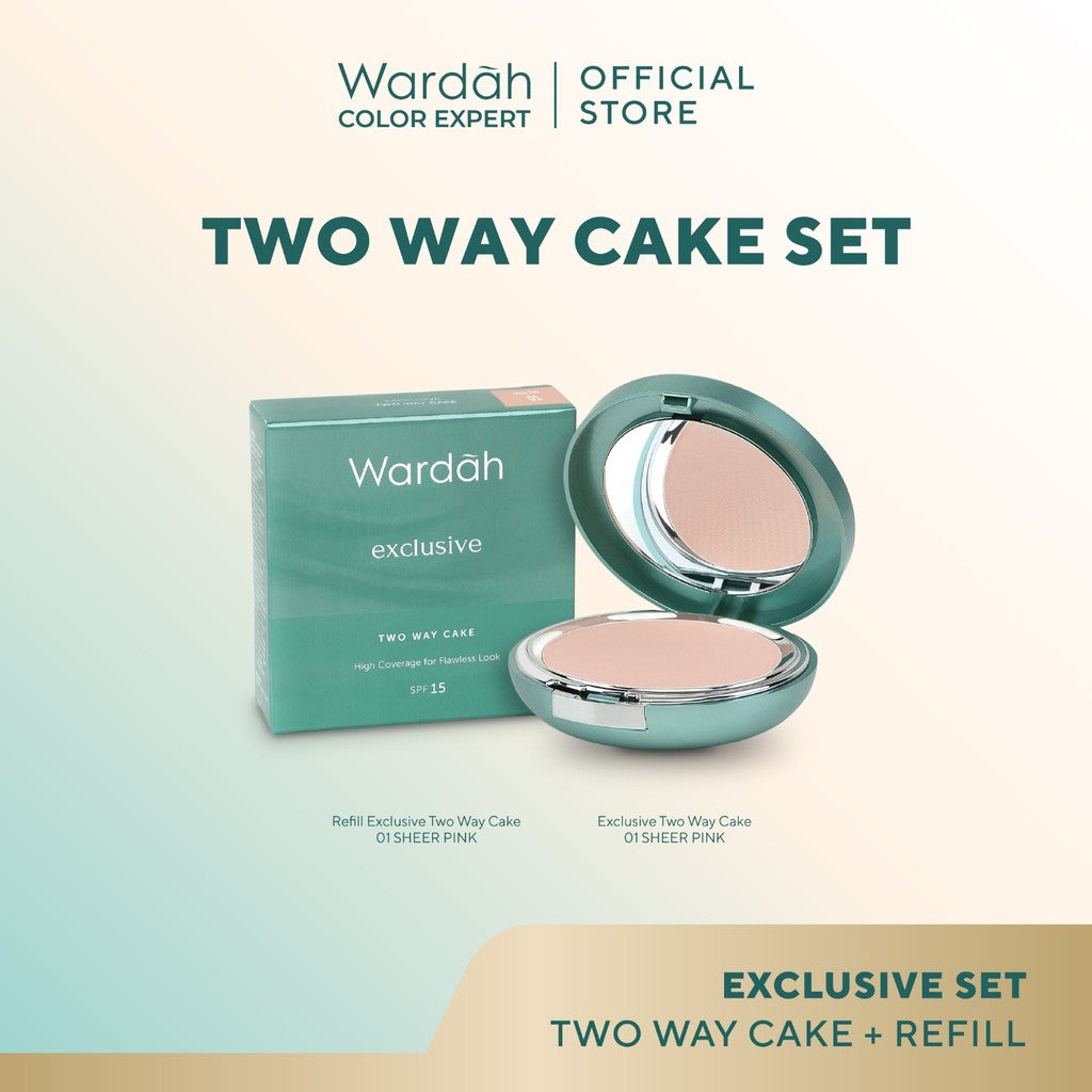 [BUNDLE] WARDAH Exclusive Two Way Cake & Refill - Two Way Cake - TWC - Refill TWC - Bedak Padat Tahan Lama - Makeup