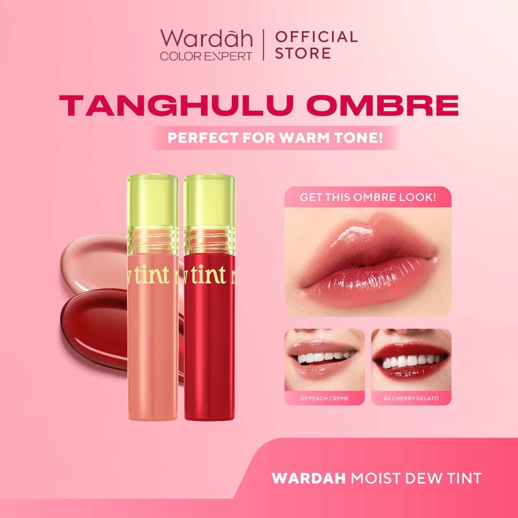 [LIP TINT ANTI PANAS DALAM] WARDAH Moist Dew Tint 3 g - Bibir Lembab - Tahan 24 Jam - Liptint Lip Stain Lipgloss Lip Matte Lipstik Lip Cream - Liptin Anak Sekolah - Glossy Longlasting Waterproof-Makeup