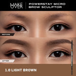 Make Over Powerstay Micro Brow Sculptor 0.07 g - Alis Serat, Tahan Lama, Pensil Alis Waterproof