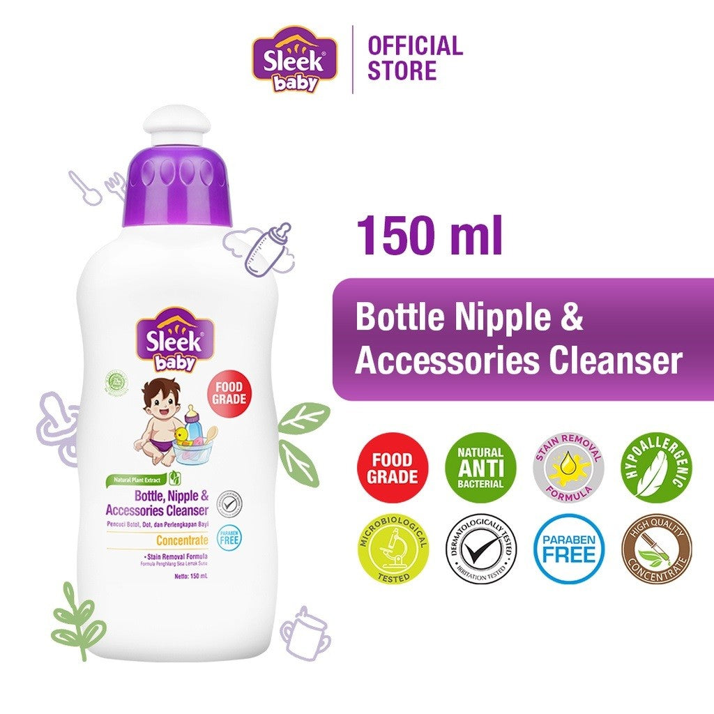 SLEEK Baby Bottle Nipple & Accessories Cleanser 150ml Pencuci Botol / Dot / Perlengkapan Bayi