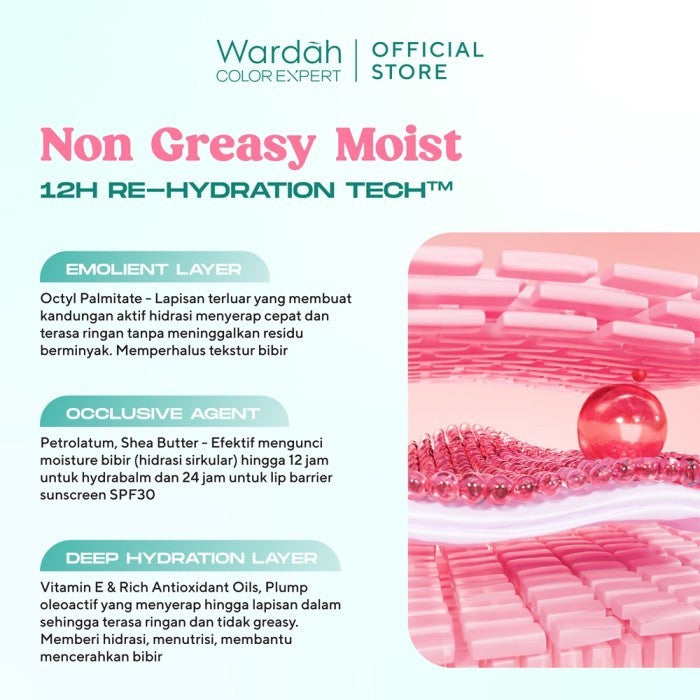 LIPCARE MELEMBABKAN BIBIR Wardah Hydrabalm Lip Care 4 g Pelembab Bibir dengan SPF 15 Petrolatum Murni 100 Lip Balm Makeup Lip Balm Bibir Liptint Anak Sekolah Lipstik Lipstick Lip Glossy