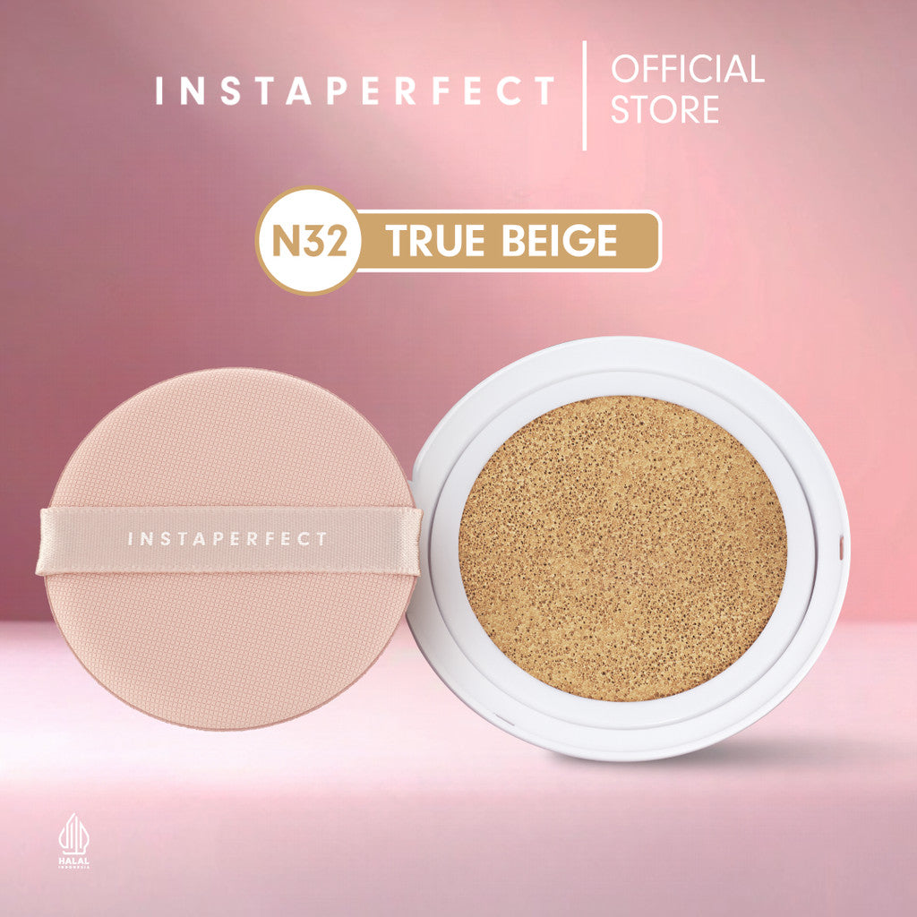 Simple Complexion Set Bundle- Instaperfect Refill Matte Fit Powder Foundation 13 g - Refill Bedak (Real Skin Cover Setter, Smooth Matte Finish, SPF 20 PA+++) &  Refill Skincover Air Cushion 11 g - Bundle Make Up Wajah