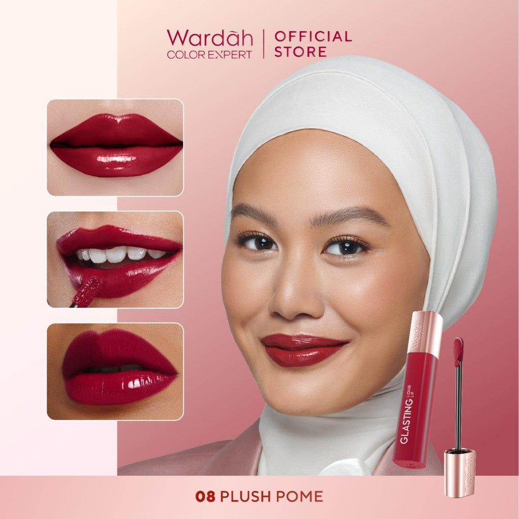 BEST SELLING! WARDAH Glasting Liquid Lip PINK POWER Lip Stain Lipgloss Lipstik Liptint Lip Matte Lipstick Lipcream Cleopatra Look Lip Cream Glossy Lip Longlasting Waterproof Tahan Lama Glaze Lip Makeup Two Tone Lip