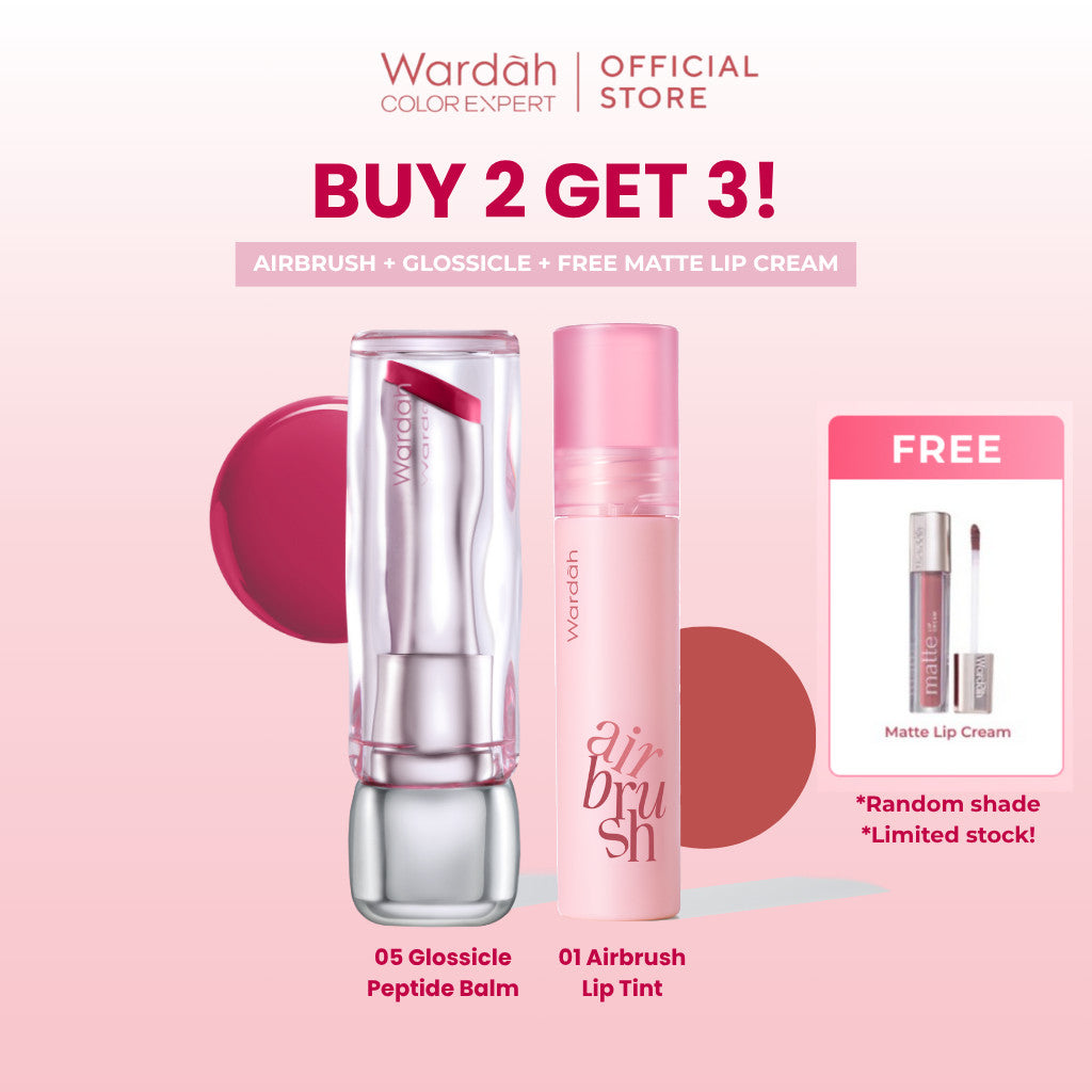 NEW! Wardah Airbrush Lip Tint - Soft-Blur Finish-Longlasting-Lightweight-Hydrates -Tahan Lama 24 Jam - Lip Stain - Lipgloss - Liptint - Lipstik - Lipcream - Lip Matte - Makeup