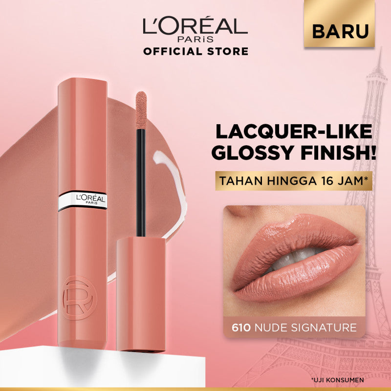 [BARU] L'Oreal Paris Infaillible Laque Resistance - Lip Cream Glossy Pigmented Nyaman Lipstik Transferproof Longlasting hingga 16 Jam