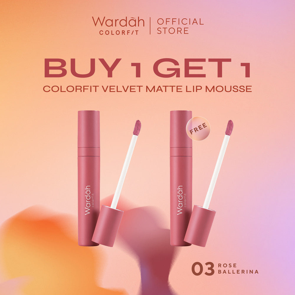 [BUY 1 GET 1] WARDAH Colorfit Velvet Matte Lip Mousse - Lip Cream Tahan Lama Tahan - Lip Matte Tidak Lengket - Tekstur Creamy Nyaman Digunakan - Liptint Stain Lipgloss Lip Tint Lipstick Longlasting Waterproof - Dry Lip - Blurring - Smooth - Lipbrary