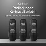Kahf Deodorant Roll On Antiperspirant 45 ml - Deodoran Deo Pria Anti Iritasi, Bebas Bau, Tahan Keringat, Wangi Seharian - Suitable for Daily Use