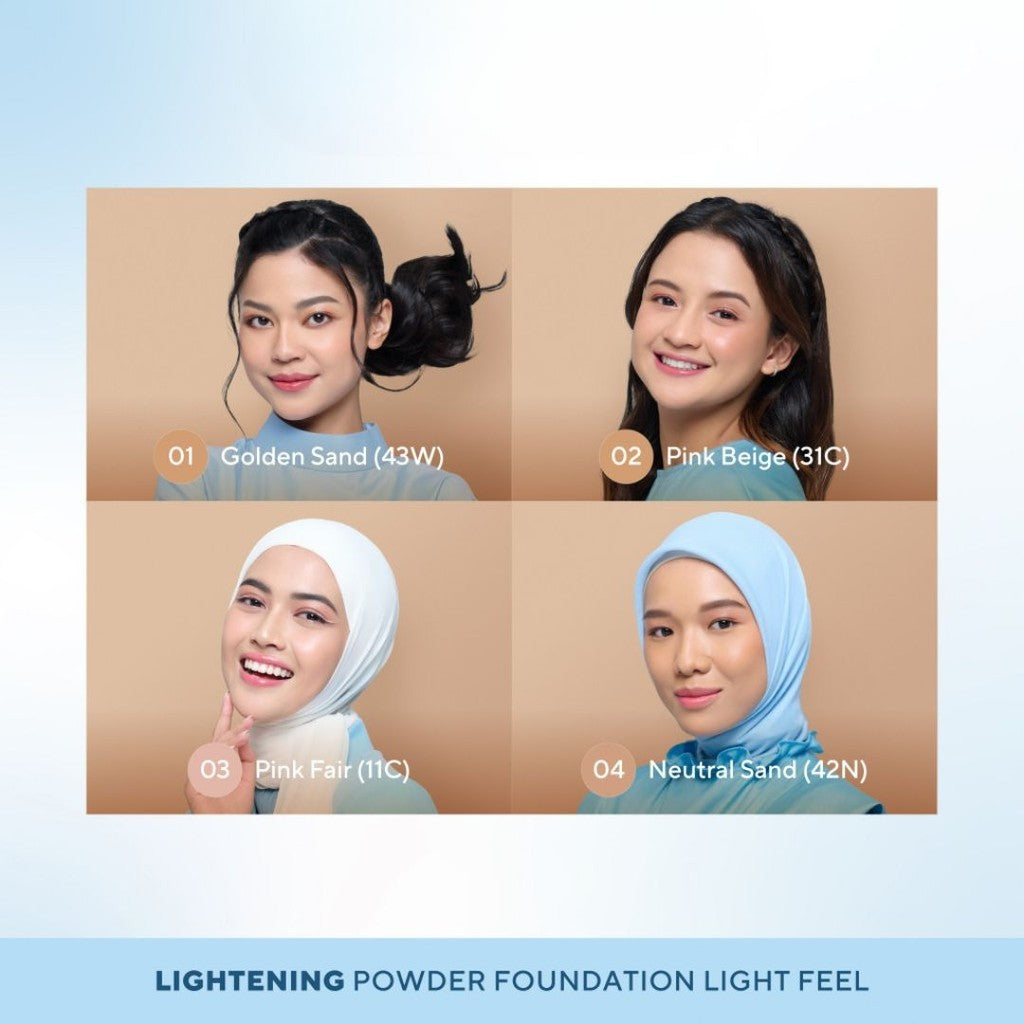 Wardah Lightening Powder Foundation Light Feel 12 g - Bedak Padat | Merah Jingga Official