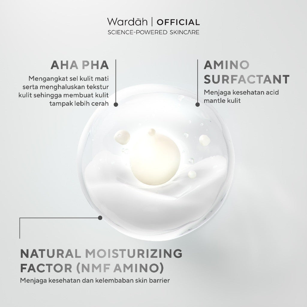 REFAL HADY'S FAVORITE WARDAH Brightening Crystal Secret NMF Amino AHA PHA Clarifying Foaming Cleanser 100 ml Skincare