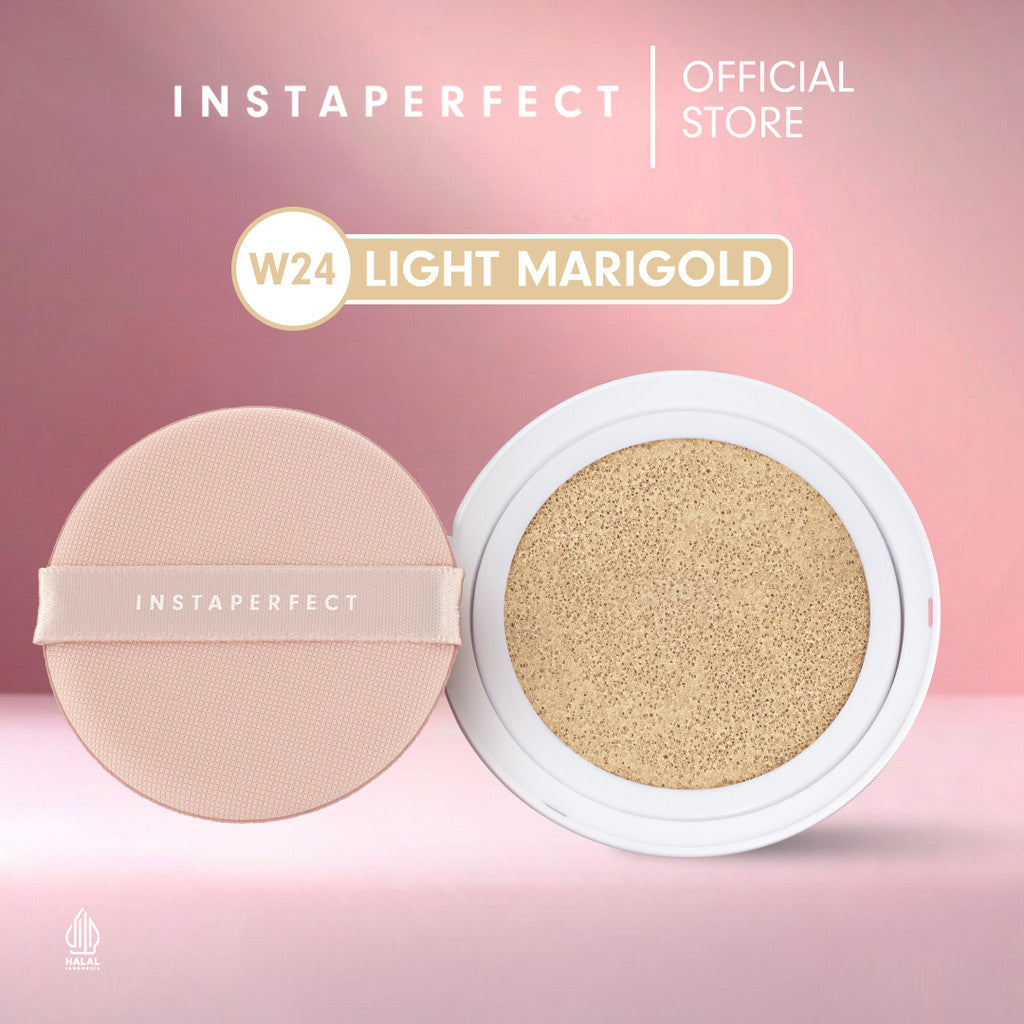 Simple Complexion Set Bundle- Instaperfect Refill Matte Fit Powder Foundation 13 g - Refill Bedak (Real Skin Cover Setter, Smooth Matte Finish, SPF 20 PA+++) &  Refill Skincover Air Cushion 11 g - Bundle Make Up Wajah