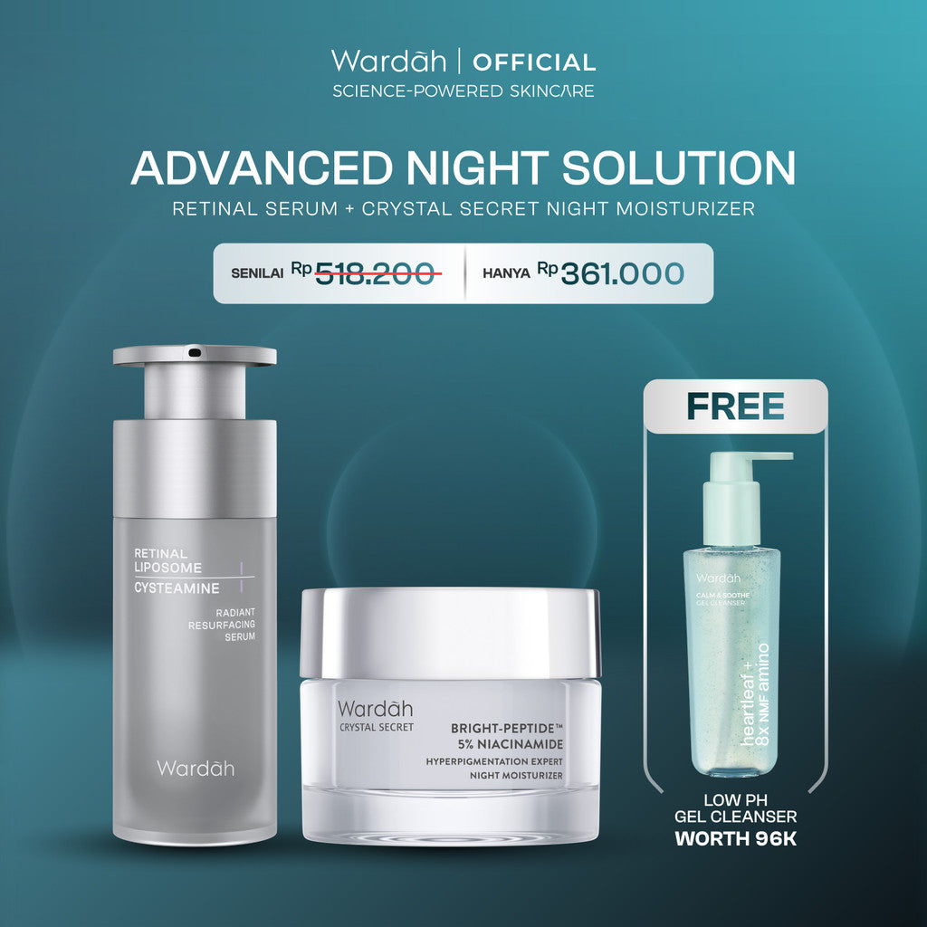 [SASHFIR PICKS!] Wardah Radiant Resurfacing Retinal Cysteamine Serum 30 ml - Serum Pencerah, Penghilang Kerutan, Retinol, Laser Effect, Renewal, Peeling - Skincare