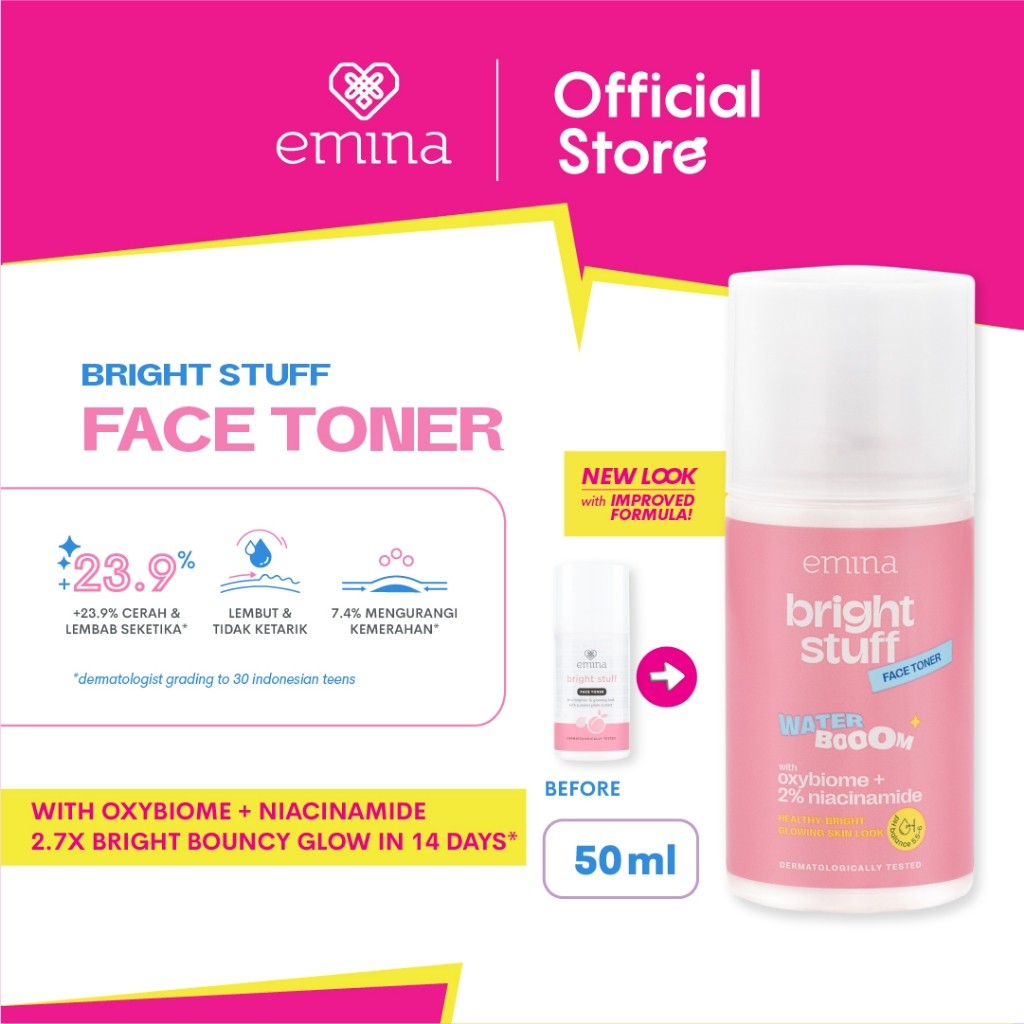 [Creator's PIck] [MUST HAVE] GLOW COMPLETE KIT EMINA BRIGHT STUFF ISI 6 (Micellar Water, Face Wash, Toner, Serum, Moisturizing Cream, Sunscreen Amino Vitamin C) Paket Lengkap Cerah Lembap Glowing