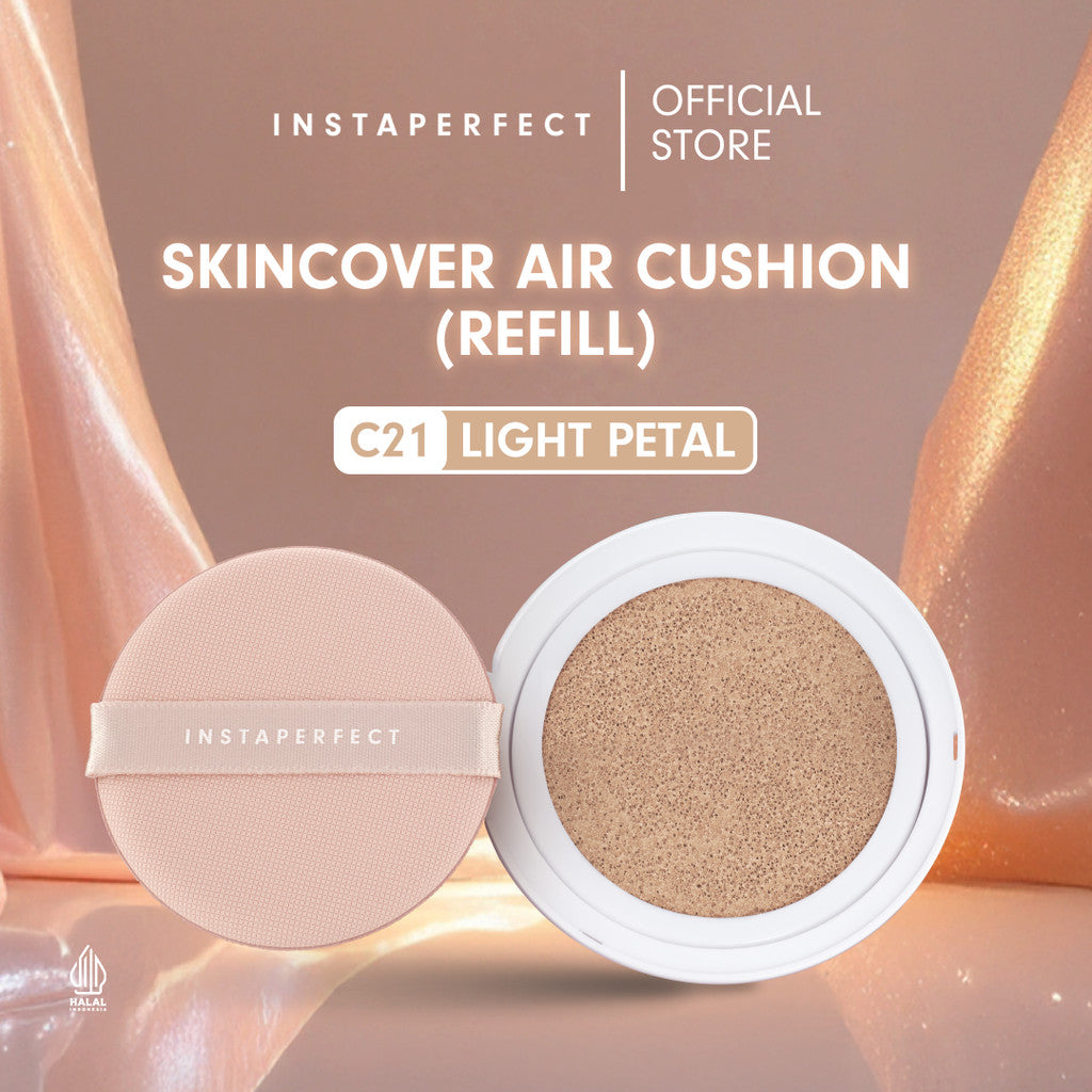 Instaperfect Refill Skincover Air Cushion 11 g (Real Skin Buildable Coverage, Transfer-Resistant, SPF 50 PA++++)- Bedak Foundation Muka Tahan lama