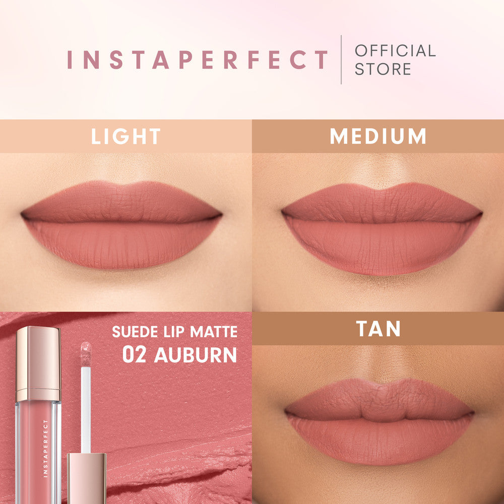 Instaperfect Layering Duo Set Bundle: Silk Touch Blusher + Suede Lip Matte  (MLBB Nude Lip Cream, Cover Blurry, Transfer Resistant, Enhancing)- Paket Make Up