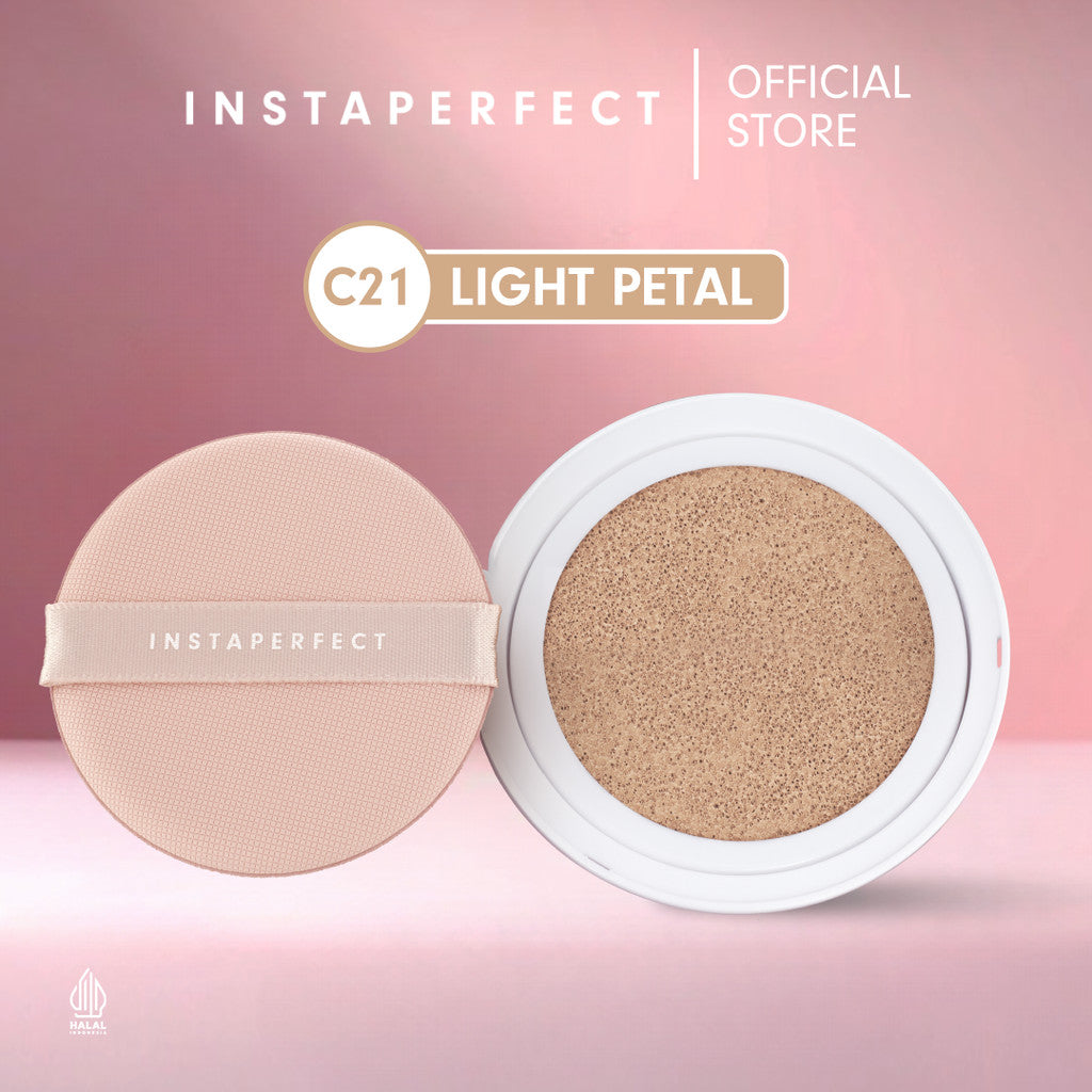 Simple Complexion Set Bundle- Instaperfect Refill Matte Fit Powder Foundation 13 g - Refill Bedak (Real Skin Cover Setter, Smooth Matte Finish, SPF 20 PA+++) &  Refill Skincover Air Cushion 11 g - Bundle Make Up Wajah