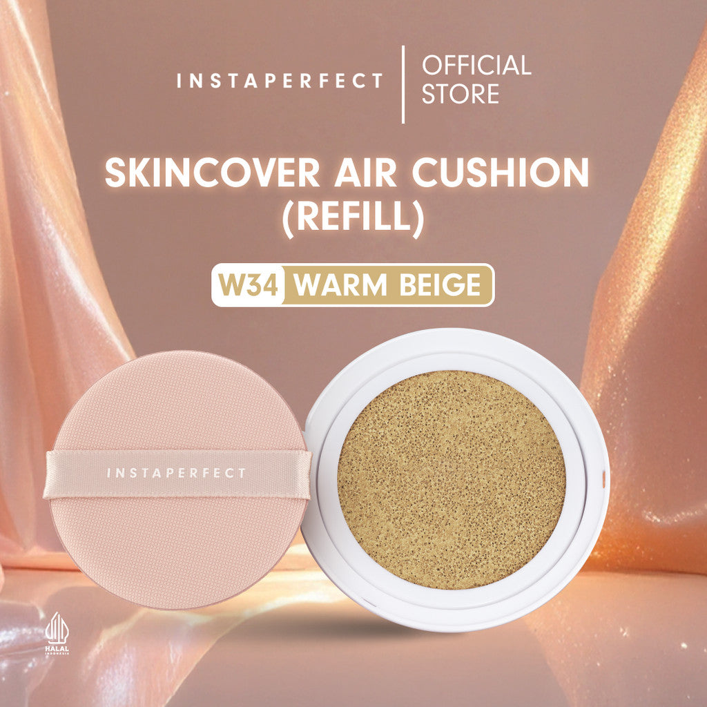 Instaperfect Refill Skincover Air Cushion 11 g (Real Skin Buildable Coverage, Transfer-Resistant, SPF 50 PA++++)- Bedak Foundation Muka Tahan lama
