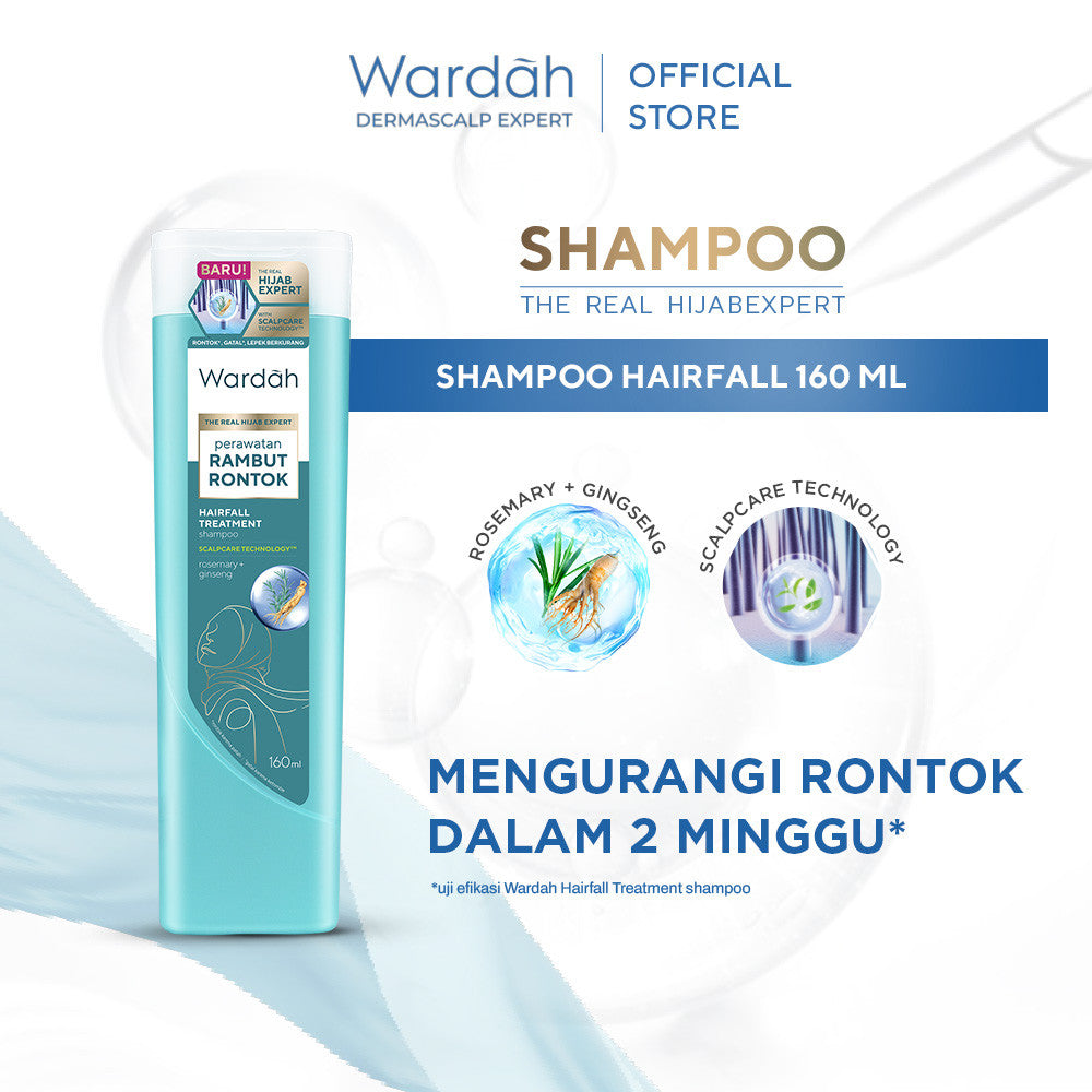 Wardah Nature Daily Paket Anti Hairfall Treatment - Shampoo 160 ml & Conditioner 170 ml - Mengandung ScentLock Fragrance - Wangi Tahan Lama Tidak Bau Apek