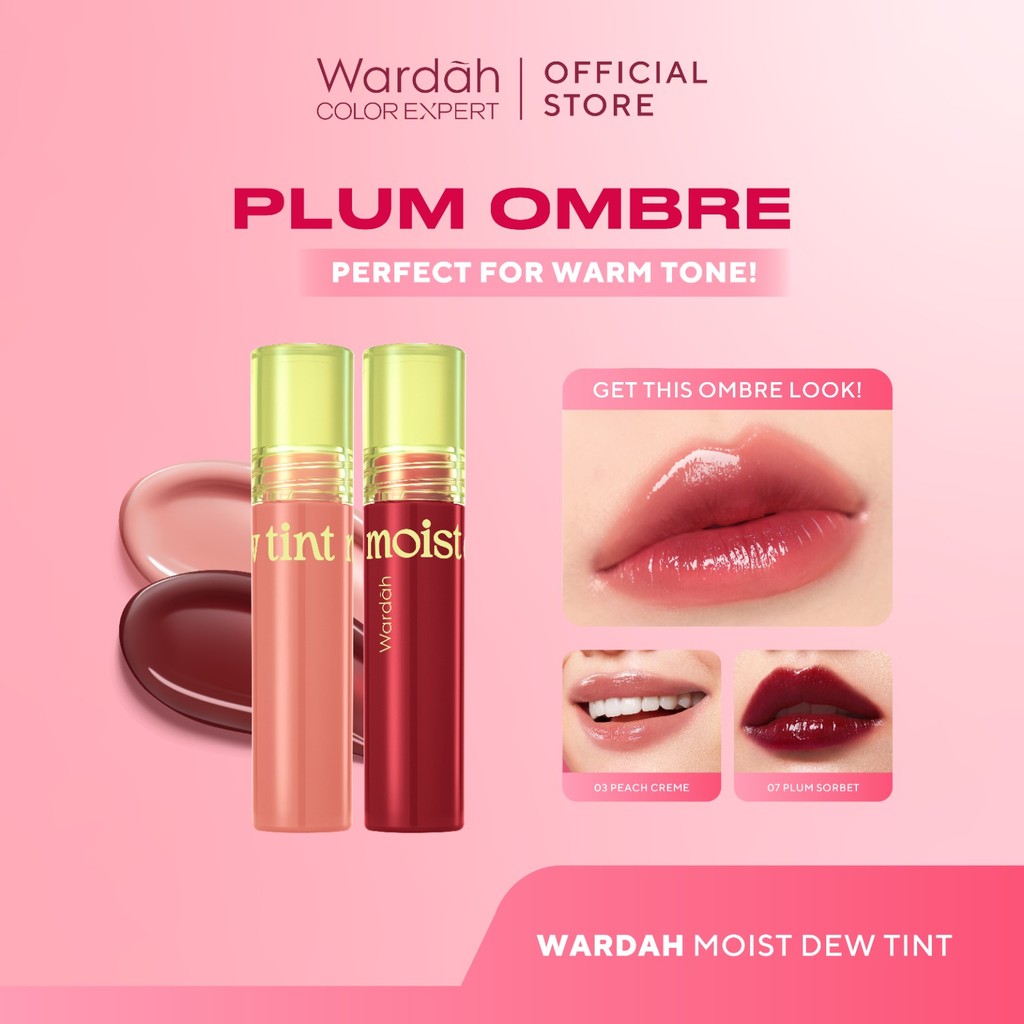 [LIP TINT ANTI PANAS DALAM] WARDAH Moist Dew Tint 3 g - Bibir Lembab - Tahan 24 Jam - Liptint Lip Stain Lipgloss Lip Matte Lipstik Lip Cream - Liptin Anak Sekolah - Glossy Longlasting Waterproof-Makeup